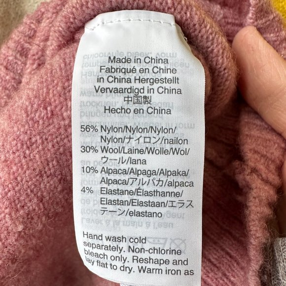 Madewell Colorblock Striped Gladwell Balloon Sleeve Pullover Alpaca Sweater XXS - Picture 8 of 9